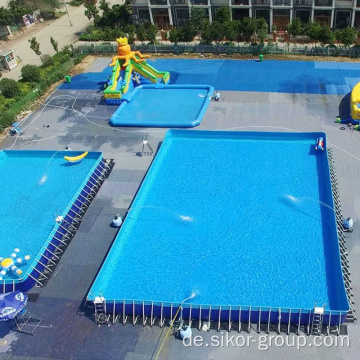Neues Design großer Größe maßgeschneiderter rechteckiger Metallrahmenpool beliebter Familien Hinterhof über dem Bodenrahmen Schwimmbad